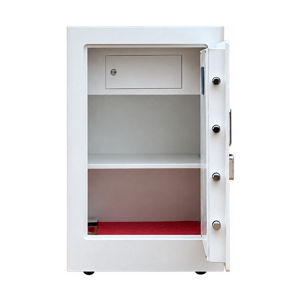 Két sắt Lạc Hồng VSC98 FG – màu trắng, mở cánh, khoang chứa bên trong