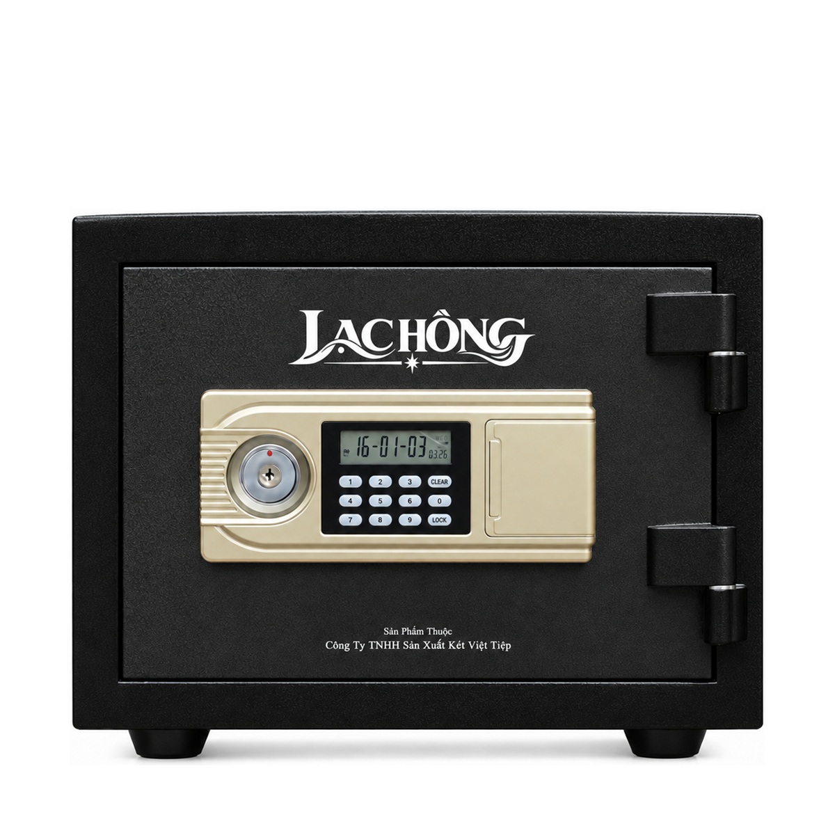 Két sắt Lạc Hồng KE38 E màu Full Đen, khóa điện tử phím bấm