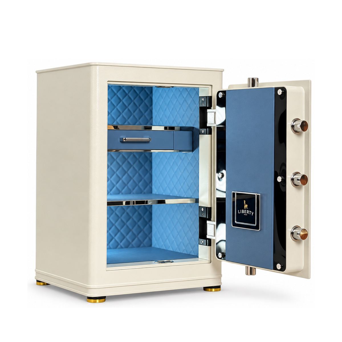 Két sắt Liberty LB58 S12 Pro màu Nỉ Trắng, mở cửa