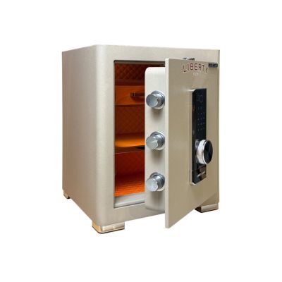 Két sắt Liberty LB50Pro – màu vàng gold, mở cánh, khoang chứa bên trong