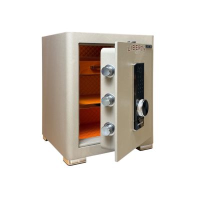Két sắt Liberty LB58Pro – màu vàng gold, mở cánh, khoang chứa bên trong