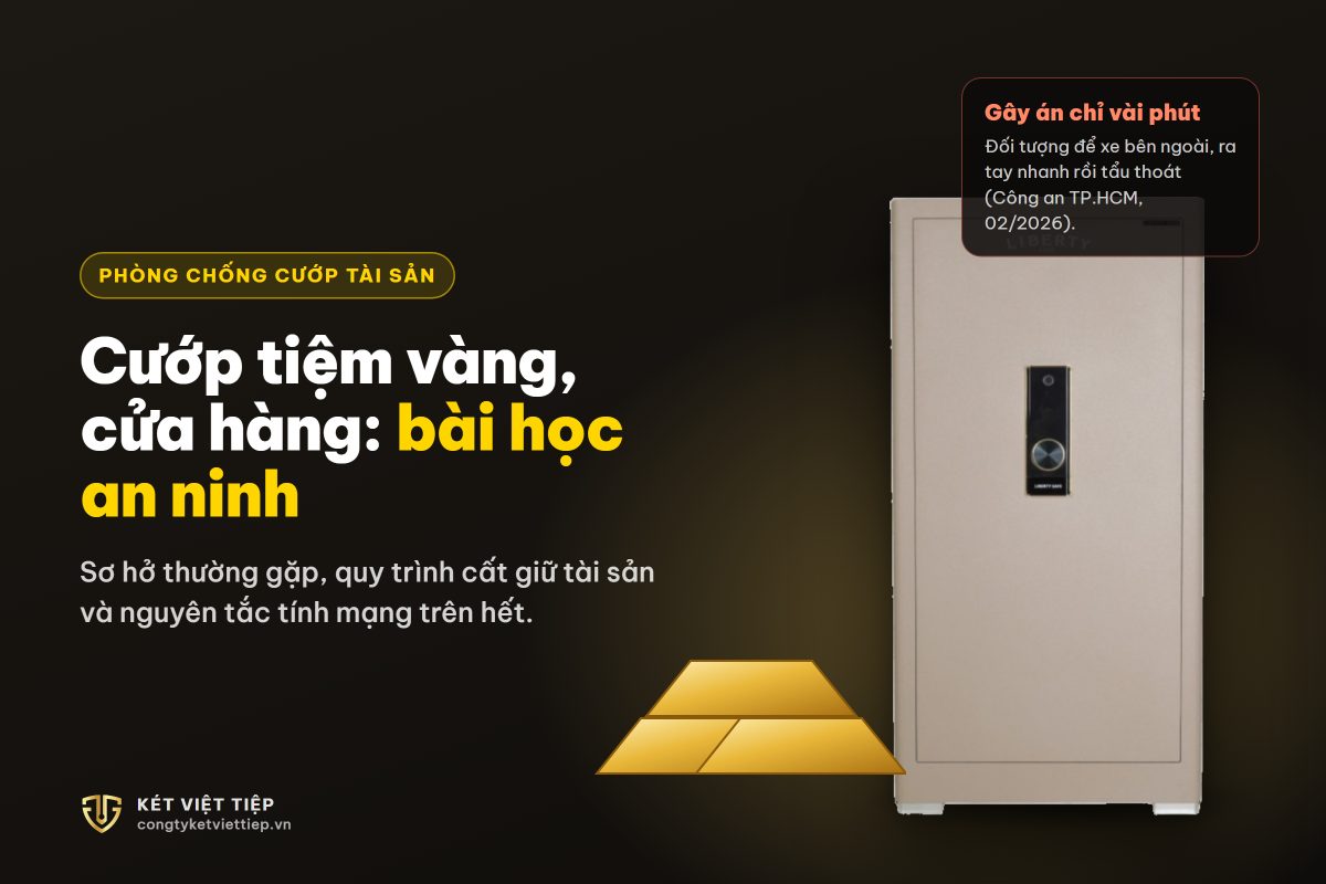 Cướp tiệm vàng, cửa hàng: bài học an ninh và cách cất giữ tài sản